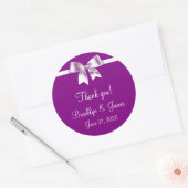 Merci Violet Mariage Favoriser Stickers Avec Bow (Enveloppe)