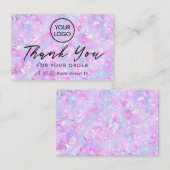 merci violet opal arrière - plan carte de visite (Devant / Derrière)