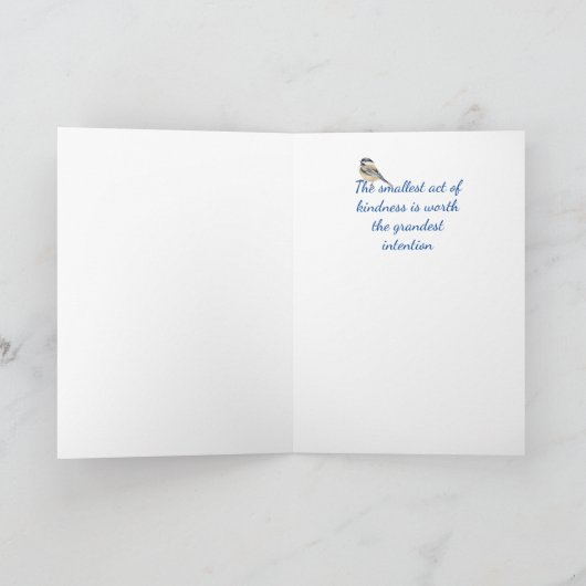 Merci Volontaire Aquarelle Chickadee Citation (Intérieur)