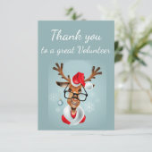 Merci Volontaire Fun Reindeer Père Noël Dessin (Debout devant)