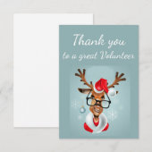 Merci Volontaire Fun Reindeer Père Noël Dessin (Devant / Derrière)