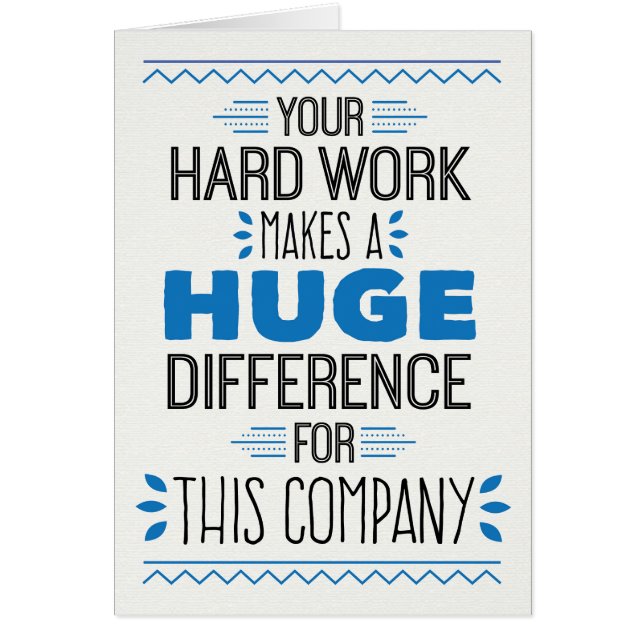 Merci, votre dur labeur fait la différence énorme (Devant)