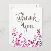 Merci Watercolor Branches Carte postale (Devant / Derrière)