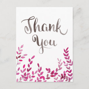 Merci Watercolor Branches Carte postale