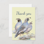 Merci Watercolor California Quail Bird Nature (Devant / Derrière)