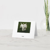 Merci West Highland Terrier Puppy Dodge Card (Dos)
