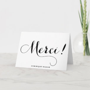 Merci   Whimsische Calligraphy Dankkaart Bedankkaart