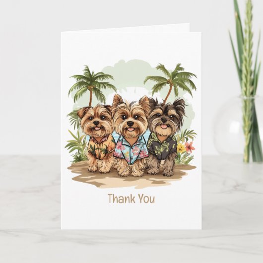 Merci Yorkshire Terrier Chiens Hawaiian Shirts (Devant)