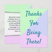 "Mercis personnalisés d'être là !" Carte (Devant / Derrière)