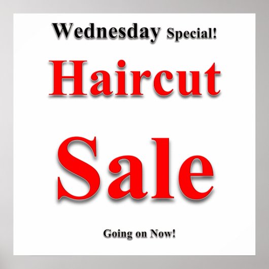 Mercredi Haircut Vente Poster Matte (Devant)