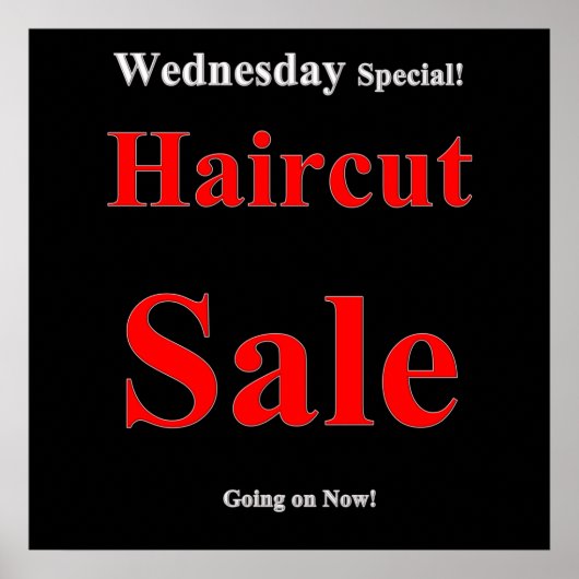 Mercredi Haircut Vente Poster Matte (Devant)