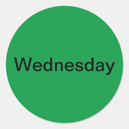 Mercredi Jour de la semaine Stickers verts (Devant)