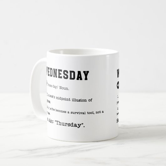 MERCREDI Mug - Funny Midweek Coffee Cup (Devant gauche)