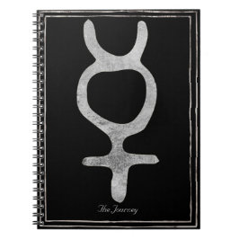 Mercurius hammered zilver gestileerd planetsymbool notitieboek