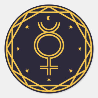 Mercury Occultic Celestial Party Ronde Sticker