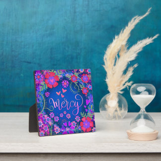 Mercy Blue Roze Paarse Inspirerend Bloemen  Fotoplaat