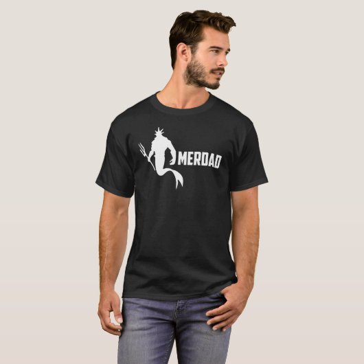 Merdad Vaderdag Mermaid Dad Gift T-shirt (Voorkant volledig)