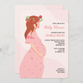 Mère à être bébé Douche Invitations (Devant / Derrière)