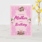 Mère Anniversaire avec carte rose Roses (Fleur jaune)