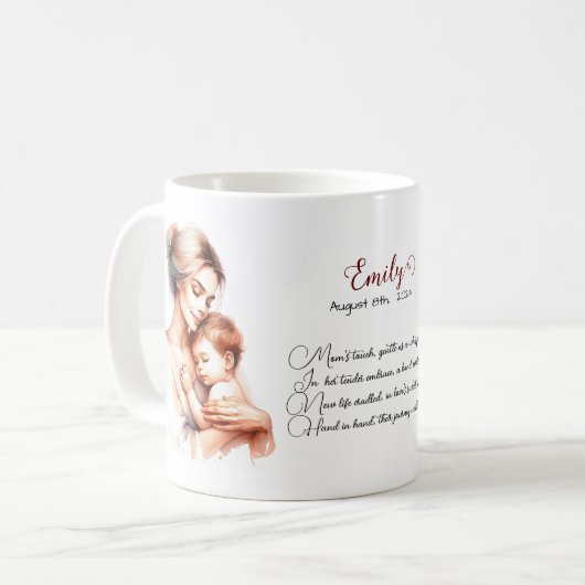Mère Avec Bébé Café Mug Idée Cadeau Pour Maman (Devant gauche)
