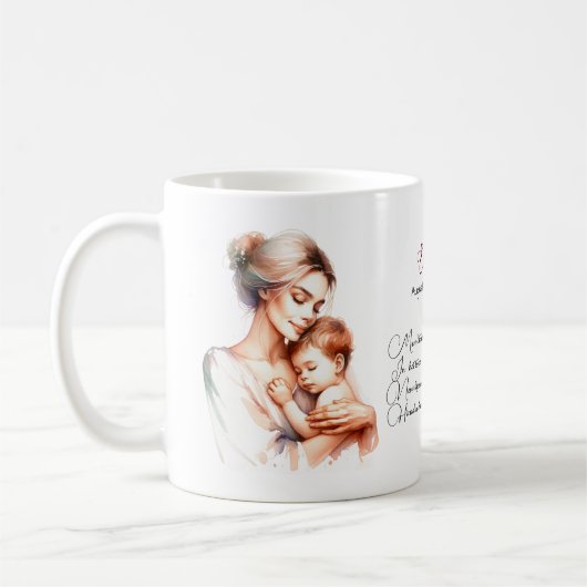 Mère Avec Bébé Café Mug Idée Cadeau Pour Maman (Gauche)