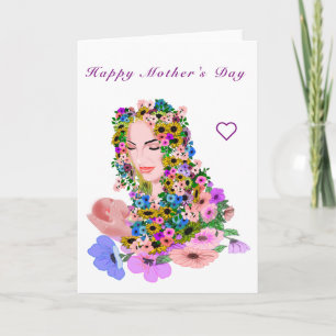 Mère avec bébé Carte de fête des mères peinture