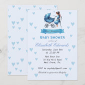 Mère avec bébé transport Baby shower Invitation (Devant / Derrière)