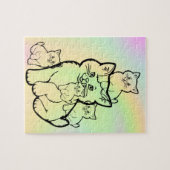 mère avec quatre chaton puzzle (Horizontal)