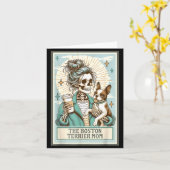 Mère Boston Terrier Squelette Carte de Tarot Vibes (Fleur jaune)