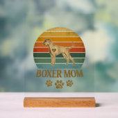 Mère Boxer Chien Rétro Coucher de Soleil Empreinte (Neutre)