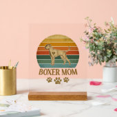 Mère Boxer Chien Rétro Coucher de Soleil Empreinte (Mariage)