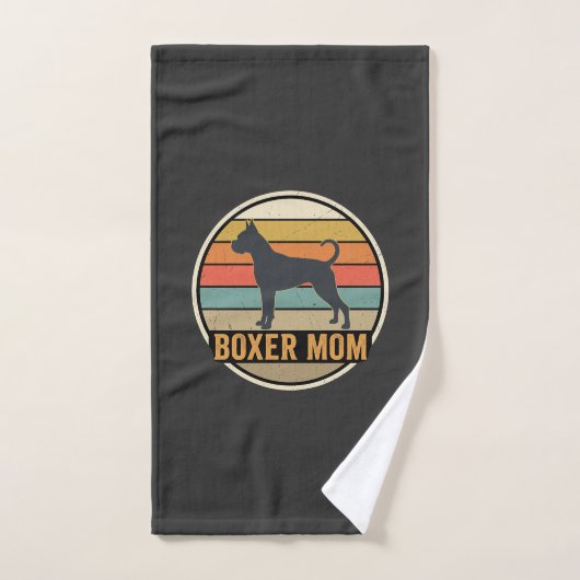 Mère Boxer Rétro Coucher de Soleil Chien (Serviette à main)