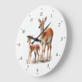 Mère Cerf et pépinière renommée Horloge murale (Angle)