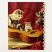 Mère Chat et chatons Jouer avec la guitare (Dos)