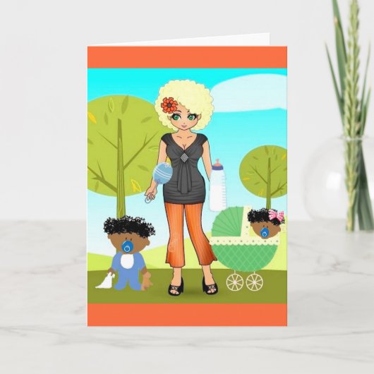 Mère d'Américain d'Afro-américain de carte de jour (Devant)