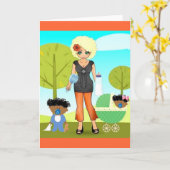 Mère d'Américain d'Afro-américain de carte de jour (Fleur jaune)