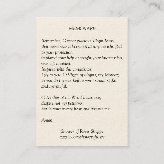 Mère de carte sainte de Jésus de bébé perpétuel (Dos)