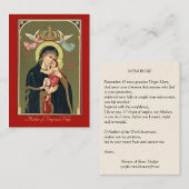 Mère de carte sainte de Jésus de bébé perpétuel (Devant / Derrière)