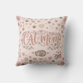 Mère de chat adorable Coussin décoratif rose pâle (Verso)