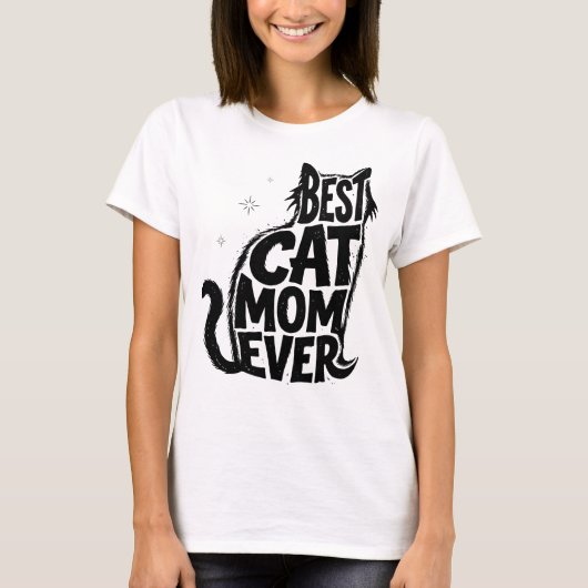 Mère de chat la plus drôle T-shirt graphique migno (Devant)
