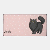 Mère de chat noir à poils longs personnalisée (Recto)
