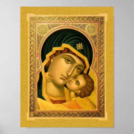Mère de Dieu Glykophilousa - Affiche d'icône (Devant)