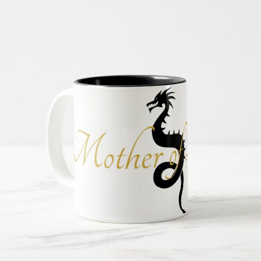 Mère de dragons Mug (Noir et Or) (Devant gauche)