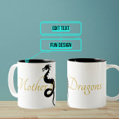 Mère de dragons Mug (Noir et Or)