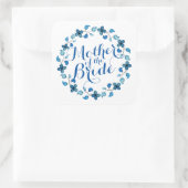 Mère de la Mariée Blue Floral Mariage Sticker (Sac)
