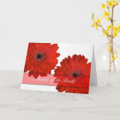 Mère de la mariée Félicitations carte rouge flowe (Fleur jaune)