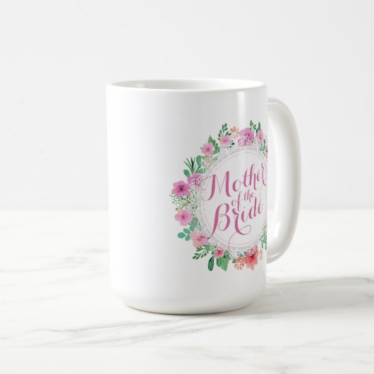 Mère de la mariée Floral Mariage classique Mug (Devant droit)