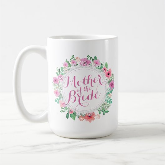 Mère de la mariée Floral Mariage classique Mug (Gauche)