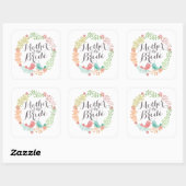 Mère de la mariée Floral Wreath Mariage Sticker (Feuille)