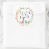 Mère de la mariée Floral Wreath Mariage Sticker (Sac)
